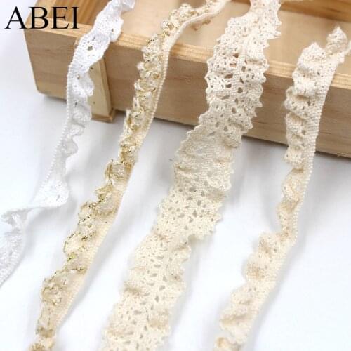 10yards/lot Elastic Beige Lace Trims Cotton White Stretch Lace Ribbon Diy Socks Dress Hometexile Edge Wrap Webbing Tape Ornament