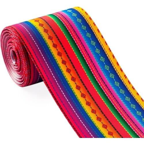 10yards - Different Sizes - Mexico ribbon colorful stripe Printed Grosgrain Ribbon DIY Materials