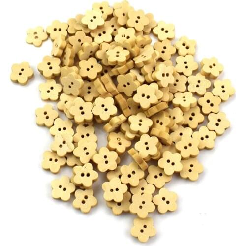 1000PCS 2-Hole Plum Flower Shape Wooden Buttons for Sewing Scrapbooking Craft Garment Accessories Sewing Fabric Wood Button
