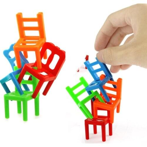 18pcs DIY Puzzles Balance Chairs Model JIgsaw Toddler Learning Toys for Children Education Montessori Materials Stress Reliever