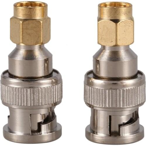 2pcs RF coaxial coax adapter SMA male to BNC male
