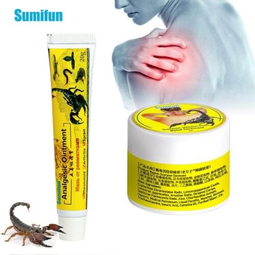 2Types Sumifun Scorpion Venom Analgesic Cream Knee Muscle Joint Pain Relief Cream Treat Arthritis Rheumatism Medical Plaster