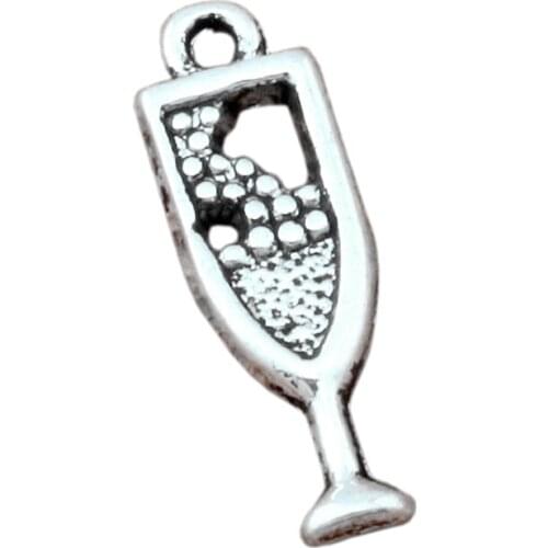 MIC 300 pcs Zinc alloy metal Single-sided Cup Charms pendants DIY Jewelry 6.5x20mm A-132