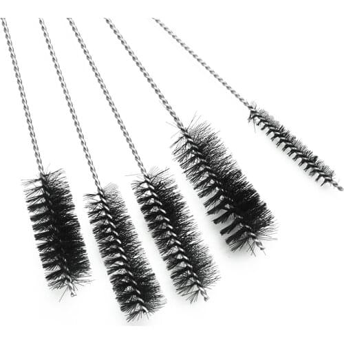 5pcs Round Pipe Cleaning Wire Brush Set Stainless Steel Thread Wire Brush Metal Handle Cleaning Chimney Brush Kit