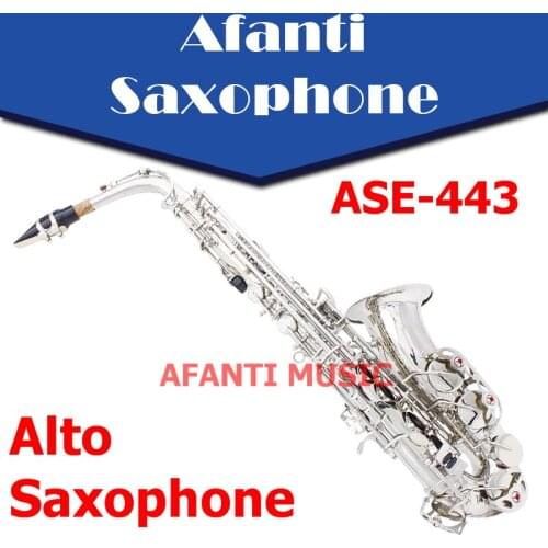 Afanti Music Eb Brass body Silvering Finish Alto Saxophone (ASE-443)