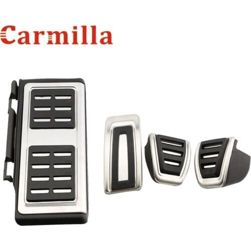 Carmilla Stainless Steel Car Fuel Brake Pedal Foot Rest Pedals Cover for Volkswagen VW Skoda kodiaq 2016 2017 2018 LHD Parts
