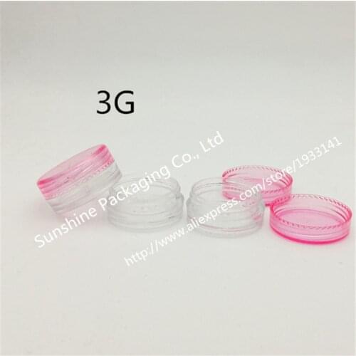 50pcs 3g cream jar, cosmetic container, plastic bottle,sample jar, cosmetic packaging,display case. Mini Plastic Container