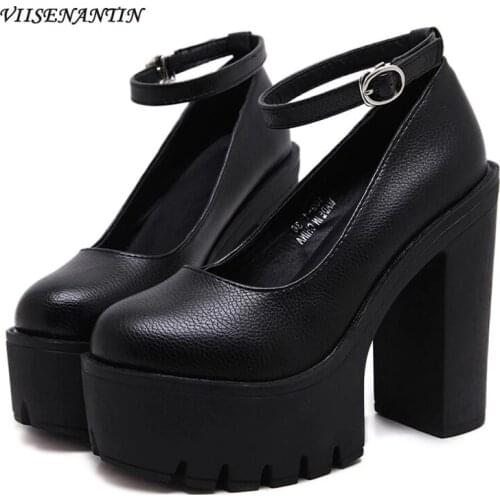 Spring and summer thick-soled super high-heeled 15cm thick-heeled sandals nightclub sexy shallow mouth high-heeled shoes women