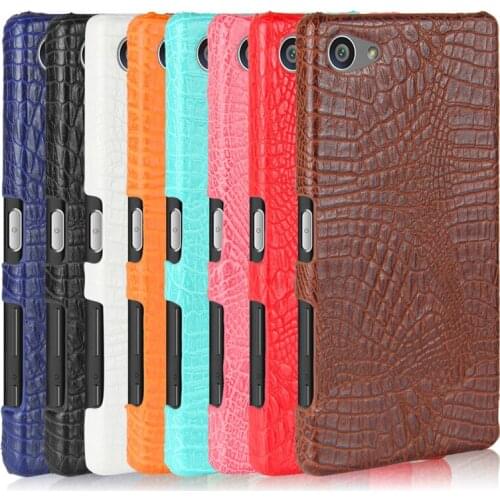 For Sony Z5 Compact Case E5803 Crocodile Pattern Hard PC with PU Leather Back Cover Case for Sony Xperia Z5 Compact E5803 E5823