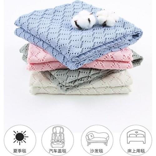 Baby Blankets Newborn Summer Breathable Soft Crochet Knitted Baby Blanket Muslin Baby Swaddle Wrap Bedding Sofa Stroller Blanket