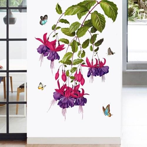 DIY Creative Flowers Wall Stickers for Living Room Bedroom Background Decoration PVC Mural Art Decals