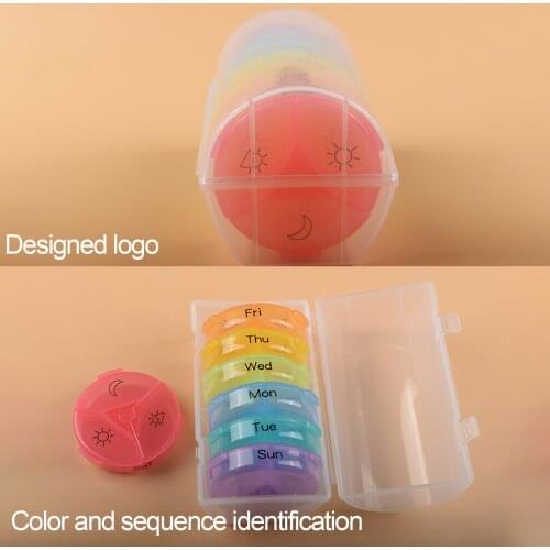 Weekly Pillbox Pill Case Large Compartments Moisture-Proof Pill Case Medication Reminder Portable Travel Container
