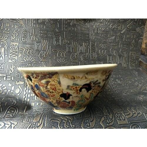 Antique QingDynasty Handmade porcelain bowl,Enamel beauty figure bowl,Hand-painted crafts,best collection& adornment