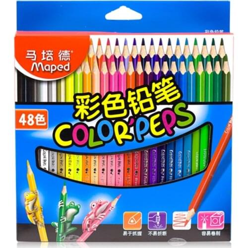 Maped 12/18/24/36/48 color graffiti Colored Pencils Painting Colour Pencil ChildrenS school Gift Cute Drawing Pencil For Kids