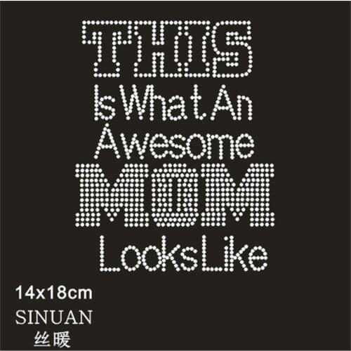 Hotfix Strass Motif Mom Crystals 10Pieces Letter Stones For Clothes Decoration Hotfix Crystals Stones Crafts Beads For Clothes