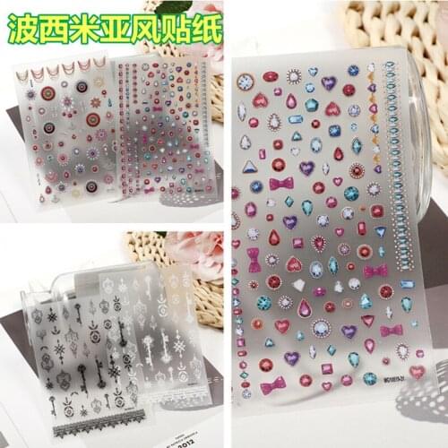 Hot Selling Nail Art Sticker Boho Style Sticker Nail Art Diamond Small Pattern Bow Tie Adhesive Waterproof Nail Decoration Women