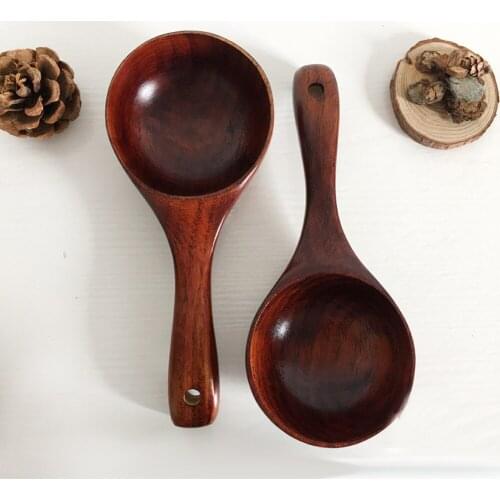Small Wooden Salt Spoon Wood Sugar Condiments Spoon Wooden Water Ladle for Home Kitchen Cafe Shop Resturant Use