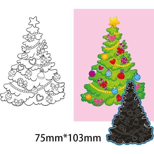 75*103mm Christmas Tree Metal Dies for 2020 New Stencils DIY Scrapbooking Paper Cards Craft Making New Craft Decoration