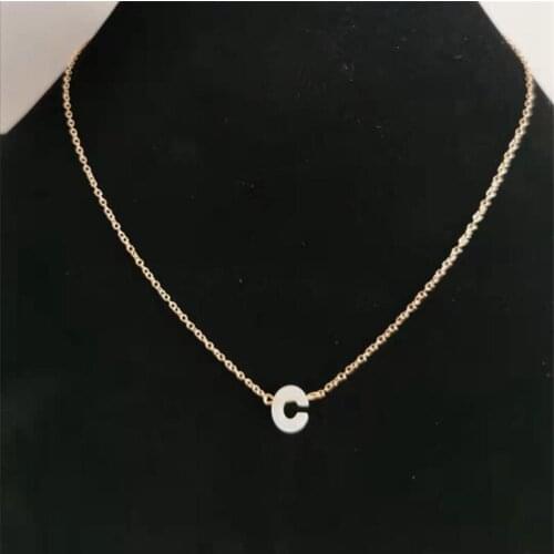 Fashion Boho Shell Necklace Plating 26 Letters Necklace From A To Z Gold Necklace Party Gift For Women And Girl