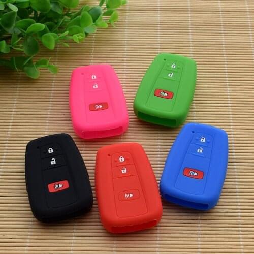 Car key Silicone cover set protection shell Fob stickers for Toyota 2016 Prius three 3 buttons remote keyless accessories