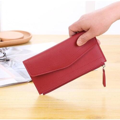 2020 New Fashion Simple Zipper Envelope Ladies Wallet Mid-length Large-capacity Women Wallet Multi-card Card Holder Women Purse