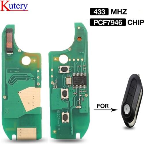 Kutery 3 Buttons ID46 PCF7946 433MHZ Remote Car Key Circuit Board For Fiat 500 Grande Punto Delphi/Marelli BSI System RX2TRF198