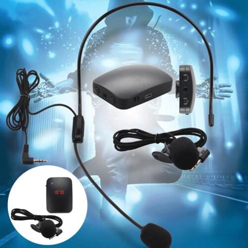 Protable Audio Wireless Microphone Handsfree Clips-on Collar MIC Microphones FM Radio Transmitter Wireless Headset Microphones