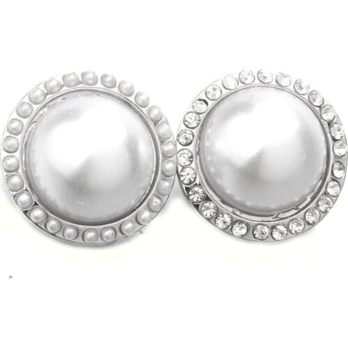 10pcs/lot New Snap Jewelry Pearl Snap Buttons with Bead Rhinestone Ginger Snap Fit 18mm Snap Button Bracelet Jewelry