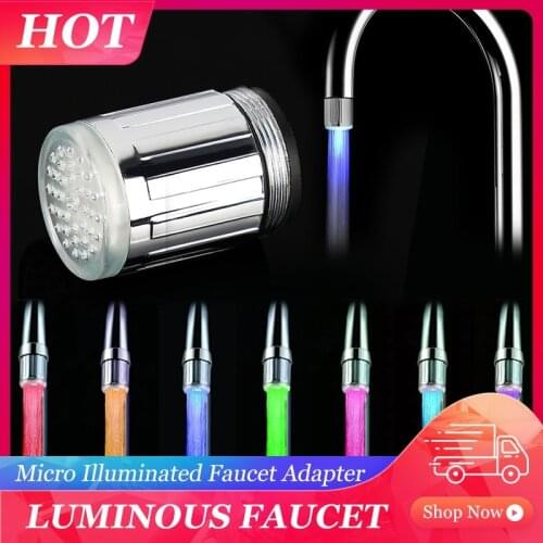 7Color LED Water Nozzle RGB Changing Glow LED Water Faucet Shower Tap Head KitchenChanging Glow Shower Stream Tap Faucet Parts