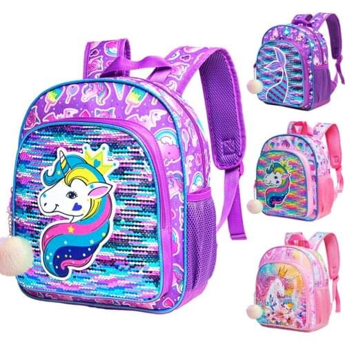 Toddler Backpack, 12.5 inch Unicorn Sequin Bookbag for Girls