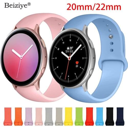 20mm 22mm Silicone Strap For Huawei Watch GT2/2e/Pro Sport Bracelet For Samsung Galaxy Watch 3 45mm 41mm 46mm 42mm Active 2 Band