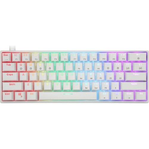 SK61 Portable 60% Mechanical Keyboard Gateron optical Switches RGB Backlit Hot Swappable Wired Gaming Keyboardfor PC Mac
