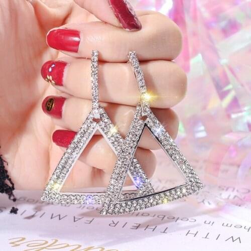 Sparkling Triangle Rhinestone Earrings Jewellery