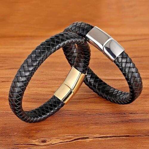 TYO 2020 New Geometric Braid Gold/Black/Steel Button Men Bracelets 6 Styles For Choices Fashion Design Spacial Birthday Present