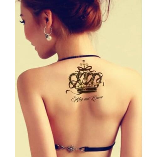 Waterproof Temporary Tattoo Sticker on body big crown tatto stickers flash tatoo fake tattoos for women girl