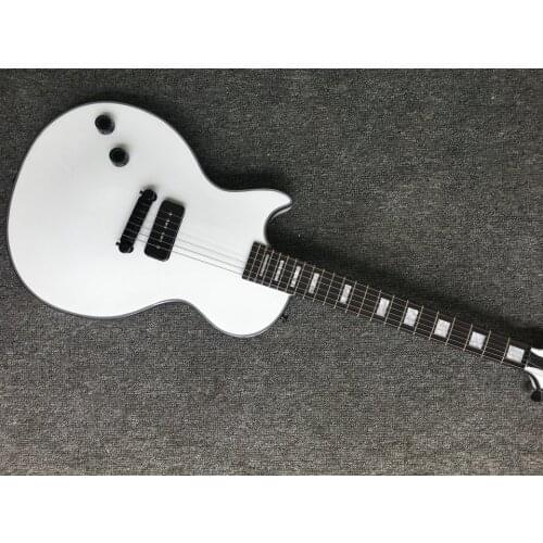 High quality electric guitar mahogany wood left hand guitar custom guitar white color one p90 pickup