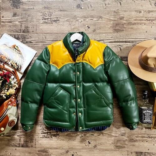 YR!Free shipping.2020 vintage deerskin jacket.natural leather coat.genuine leather clothing.classic casual Cossack style clothes