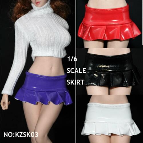 1/6th Female Soldier Mini Leather Skirt Model for 12" Body