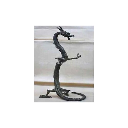 10 inch 24cm exquisite bronze Chinese dragon statue Figures Height Bronze cooking tools cigarette lighter