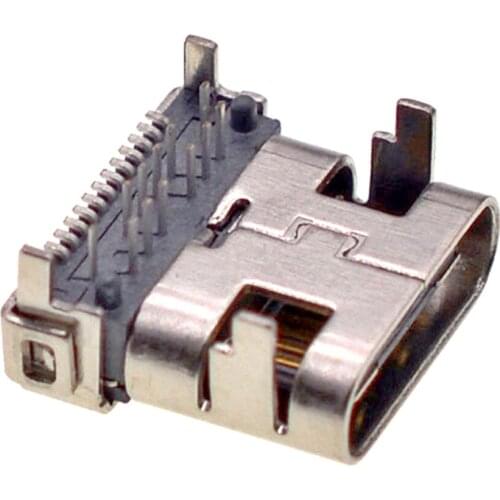 10Pcs / Lot 3.1 Type-C 24 Pin Four feet Female Socket SMT DIP USB Connector For DIY PCB Design High Current Fast Charging