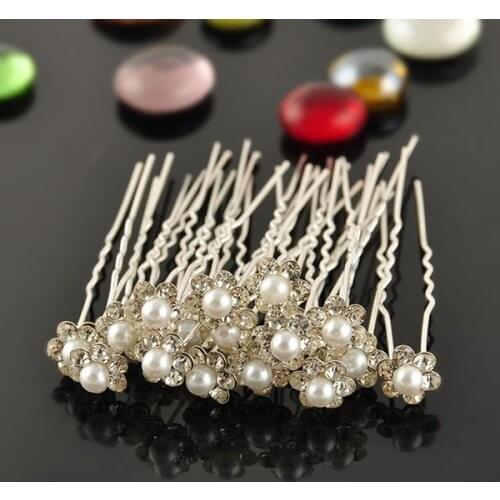 20Pcs Wedding Bridal Pearl Flower Crystal Hair Pins Clips Bridesmaid home decoration
