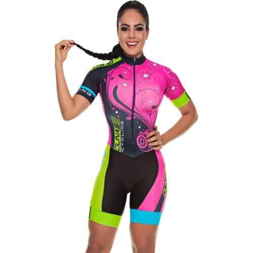 2022 Pro Team Triathlon Suit Womens Cycling Jersey Skinsuit Jumpsuit Maillot Cycling clothing Ropa ciclismo set pink gel pad
