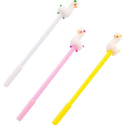 30pcs/lot Creative Student Sprouting Animal Beast Alpaca Cartoon Gel Pen 0.5mm Mix Design For Gift