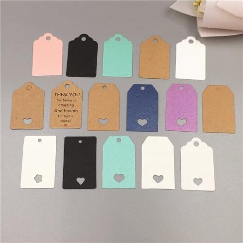 300Pcs Multiple Styles Paper Card Tag Label 5x3cm With Heart Snowflake Printing Thank You With Love For Decoration Drop Shipping