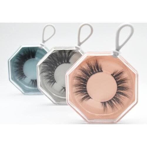 50/100 pcs 3D eyelash box 6-sided box eyelash packaging box wearing a round tray can be customized logo