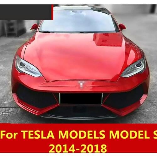For TESLA MODELS MODEL S 2014-2018 Auto Car Bumper ABS Front Shovel Guard Crash Protector Lip Sticker Exterior Auto Accessories
