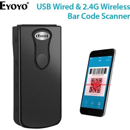 Eyoyo Bluetooth 1D QR 2D Barcode Scanner USB 2.4G Wireless & Bluetooth Bar Code Reader PDF417 Data Matrix CCD Screen Scanner