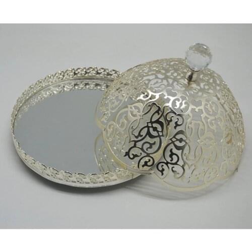 Large Stone Silver Turkish Delight Sugar Bowl 20 cm