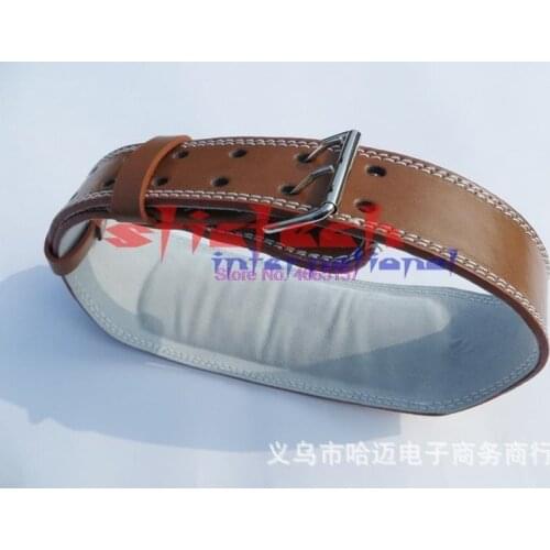 By dhl or ems 50pcs Leather Weightlifting Belt waist Protection Men Bodybuilding Squats Training fitness Gym belt