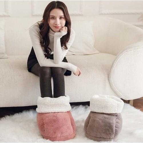 220V 20W Electric Feet Heater Washable Foot Winter Warmer Shoes Plush Heating Warm Boot